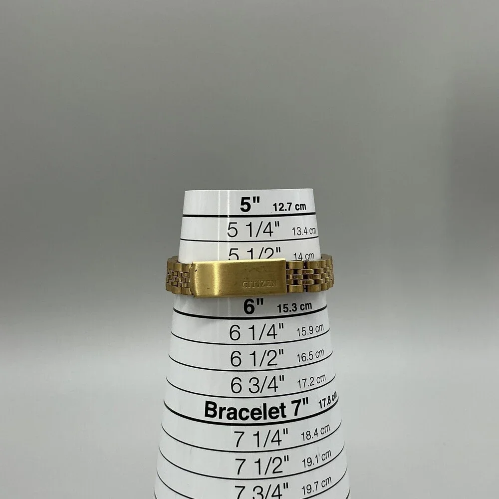 Citizen Womens Watch 25mm MOP Gold Tone Crystal Day Date New Battery 5.75